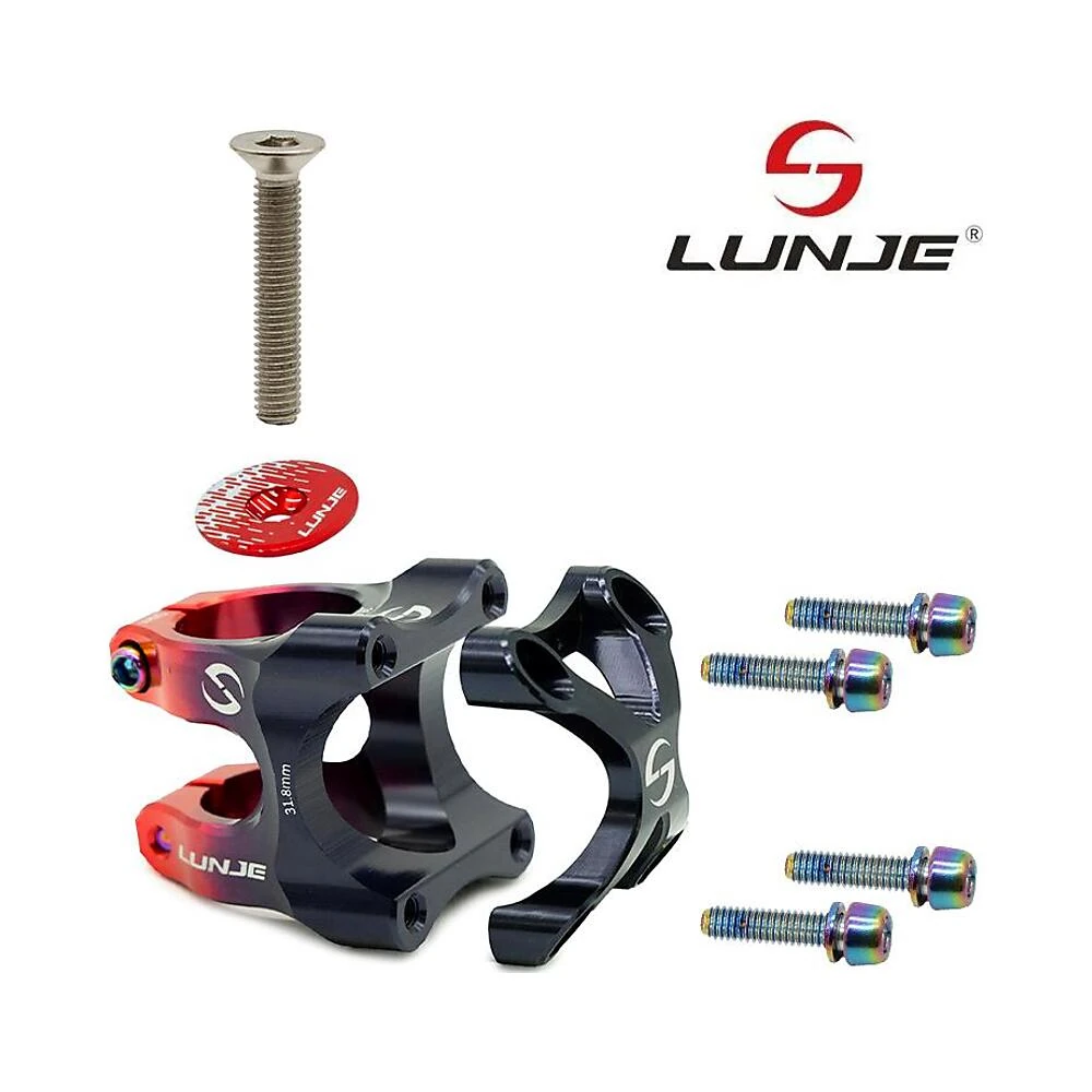 Potencia 31 8mm negro rojo compatible con patinete y bicicleta: diseño minucioso y acabado de nivel premium.