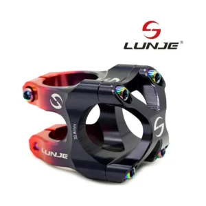 Potencia 31 8mm negro rojo compatible con patinete y bicicleta: parte esencial destacado por su aguante estructural.