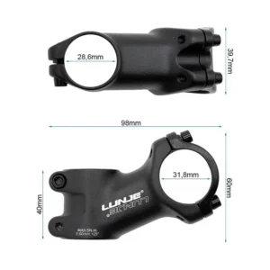 Potencia Lunje para Manillar 31.8mm con Elevación 25º - detalle visual