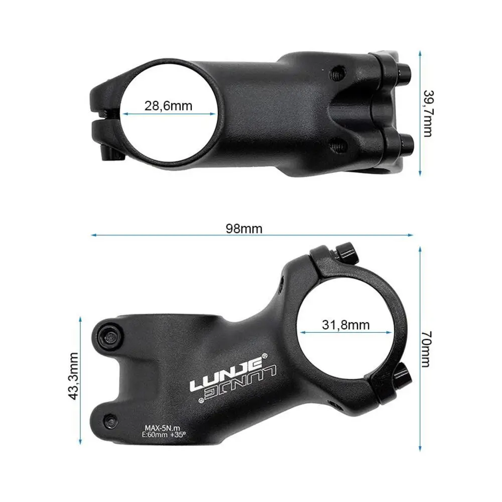 Potencia para Manillar Lunje 31.8mm con Elevación 35º - detalle visual