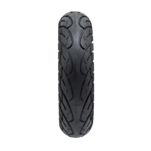 vista frontal de la rueda maciza 10x2.50 nedong línea roja bisel 34mm, diseñada para patinete eléctrico, garantizando durabilidad y conducción sin pinchazos, en OmmviShop.