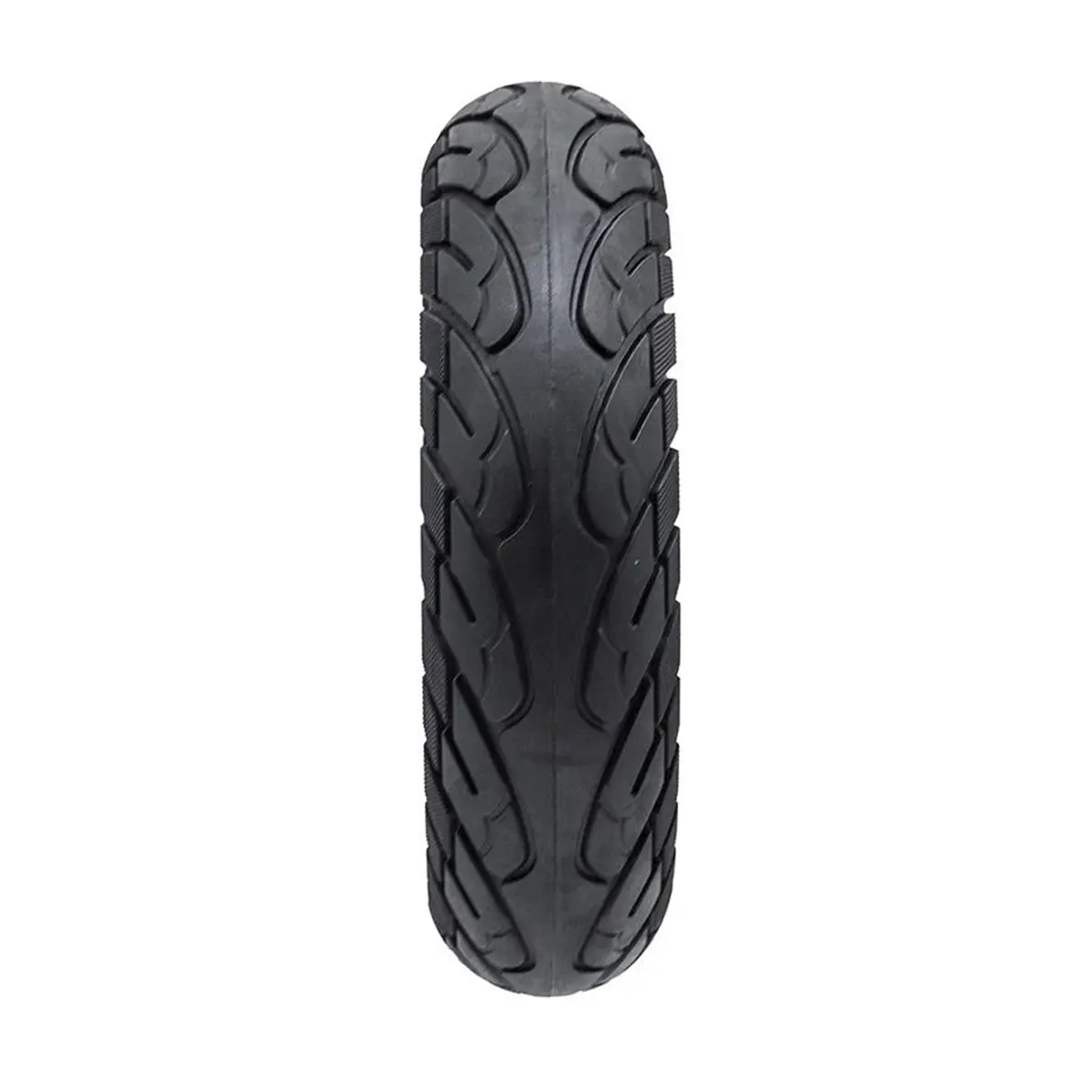 vista frontal de la rueda maciza 10x2.50 nedong línea roja bisel 34mm, diseñada para patinete eléctrico, garantizando durabilidad y conducción sin pinchazos, en OmmviShop.