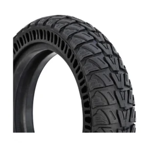 vista lateral derecha de la rueda maciza 9x2.25 offroad con agarre extremo para patinete eléctrico, diseñada para evitar pinchazos y compatible con modelos Xiaomi y Cecotec, en OmmviShop.