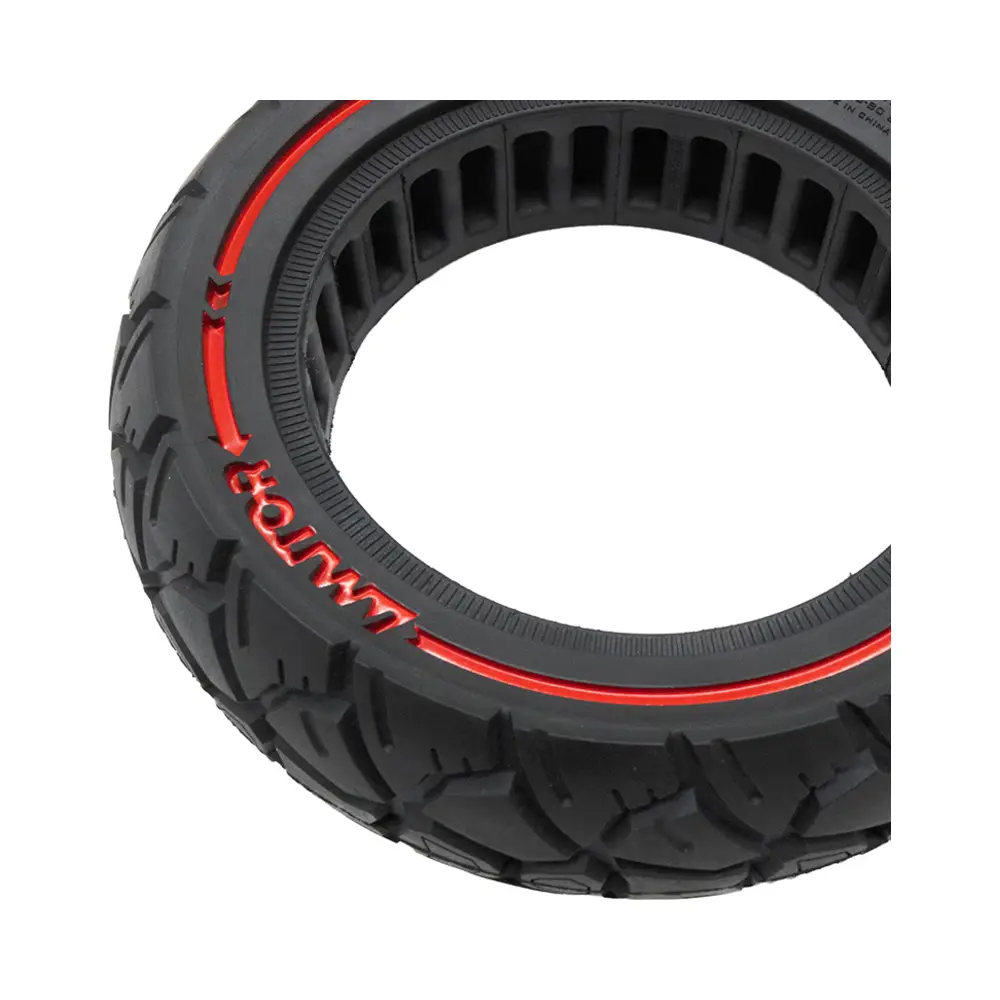 Rueda Maciza Amitor Roja 10x3.0/255x80 80/65-6 para Patinete Eléctrico - detalle lateral