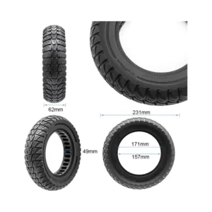 Rueda Maciza Cityneye Negra 10x2.5-7 para Patinete Eléctrico - medidas de la rueda