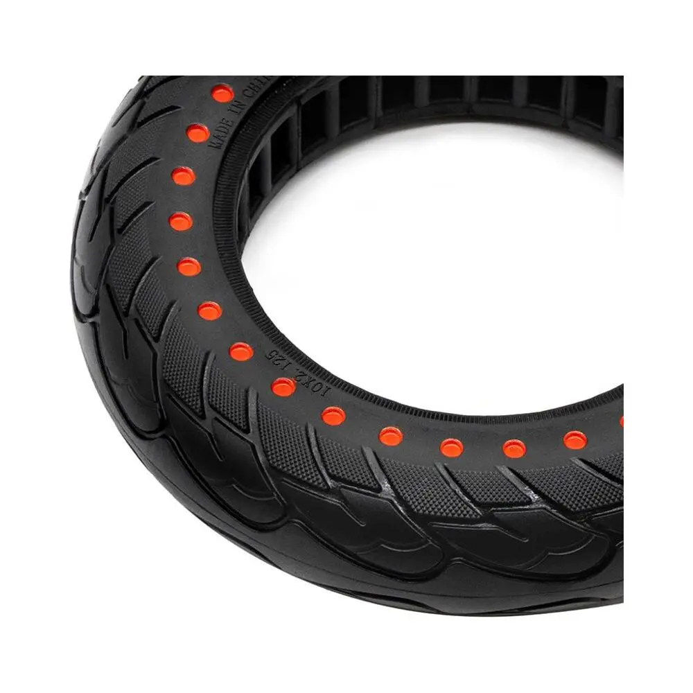Rueda Maciza Nedong Ultraligera 10x2.125-6.1 B34 Puntos Rojos para Patinete Eléctrico - detalle lateral
