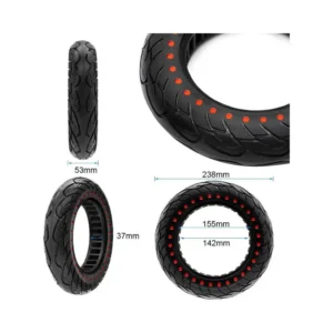 Rueda Maciza Nedong Ultraligera 10x2.125-6.1 B34 Puntos Rojos para Patinete Eléctrico - medidas de la rueda