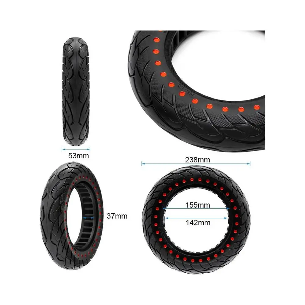 Rueda Maciza Nedong Ultraligera 10x2.125-6.1 B34 Puntos Rojos para Patinete Eléctrico - medidas de la rueda