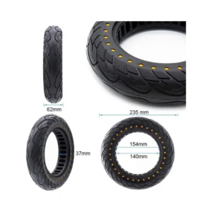 Rueda Maciza Nedong Ultraligera 10x2.5-6.1 B34 Puntos Amarillos para Patinete Eléctrico - medidas de la rueda