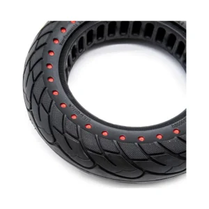 Rueda Maciza Nedong Ultraligera 10x2.5-6.1 B34 Puntos Rojos para Patinete Eléctrico - detalle lateral