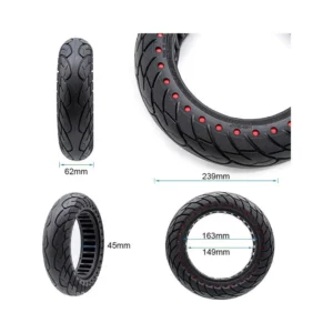 Rueda Maciza Nedong Ultraligera 10x2.5-6.1 B44 Puntos Rojos para Patinete Eléctrico - medidas de la rueda
