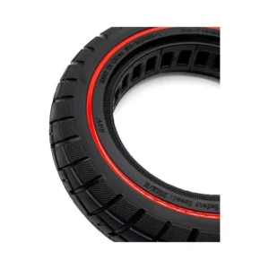Rueda Maciza Offroad Ultraligera 10x2.125-6.1 B34 Línea Roja para Patinete Eléctrico - detalle lateral