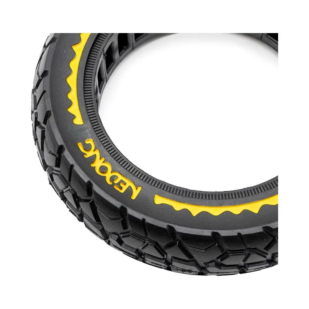Rueda Maciza Offroad Ultraligera 10x2.5 B44 Amarilla para Patinete Nedong - detalle lateral