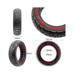 Rueda Maciza Offroad Ultraligera 10x2.5 B44 Roja para Patinete Nedong - medidas de la rueda
