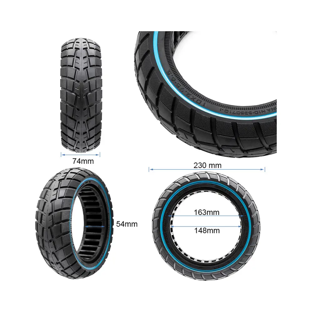 Rueda Maciza Offroad Ultraligera 10x2.75-6.5 B55 Línea Azul para Patinete Eléctrico - medidas de la rueda