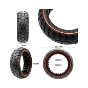 Rueda Maciza Offroad Ultraligera 10x2.75-6.5 B55 Línea Roja para Patinete Eléctrico - medidas de la rueda