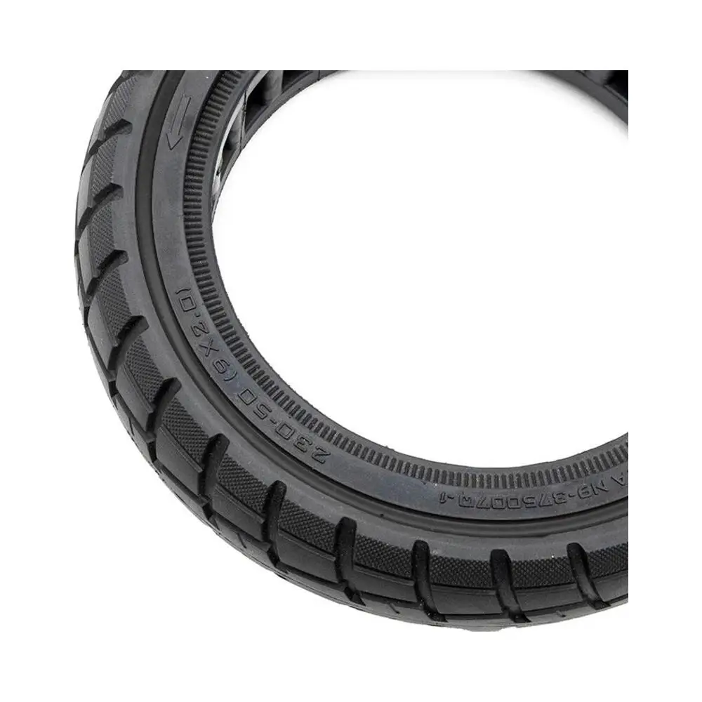Rueda Maciza Offroad Ultraligera 230x50 9x2-6.1 B34 Línea Negra para Patinete Eléctrico - detalle lateral