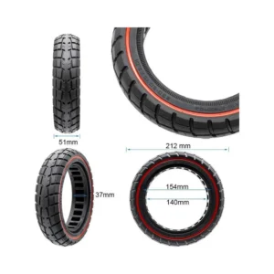 Rueda Maciza Offroad Ultraligera 230x50 Línea Roja para Patinete Eléctrico - medidas de la rueda