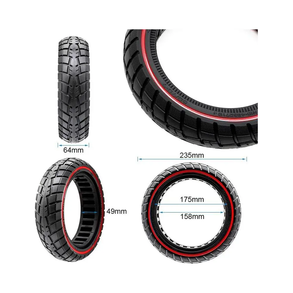 Rueda Maciza Offroad Ultraligera 60/70-7 B50 Línea Roja para Patinete Eléctrico - medidas de la rueda