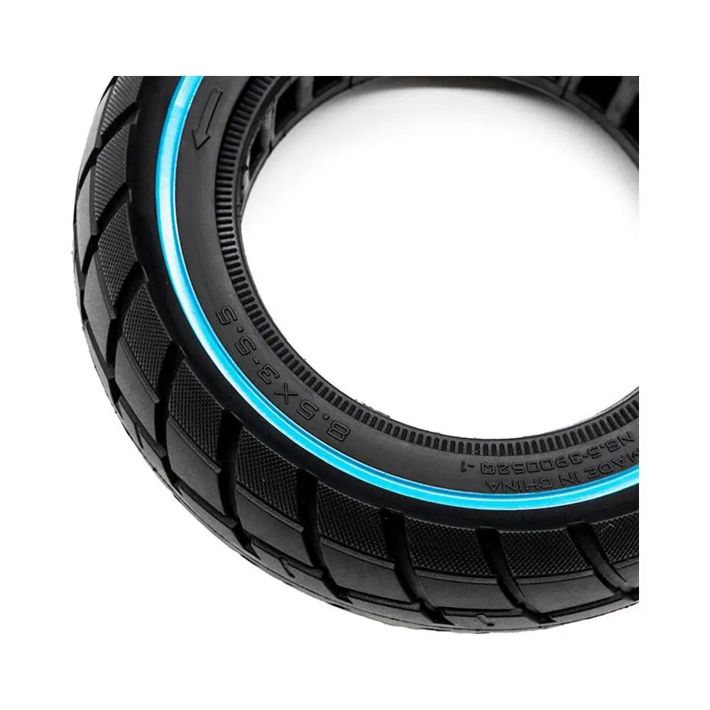 Rueda Maciza Offroad Ultraligera 8.5x3.5-5 B40 Línea Azul para Patinete - detalle lateral