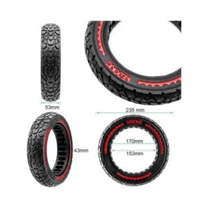 Rueda Maciza Offroad Ultraligera Nedong 10x2.125-6.5 B44 Roja para Patinete - medidas de la rueda
