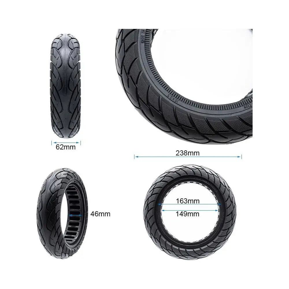 Rueda Maciza Ultraligera 10x2.5-6.5 B44 Línea Negra para Patinete Eléctrico - medidas de la rueda