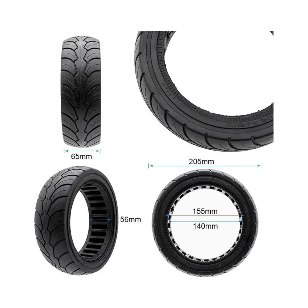 Rueda Maciza Ultraligera 8.5x2-6.1 B58 para Patinete Eléctrico - medidas de la rueda