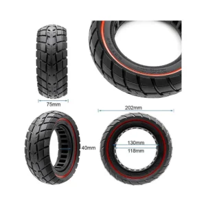 Rueda maciza ultraligera offroad 8 5x3 5 5 linea negra para patinete electrico: componente completo preparado para el rodaje.