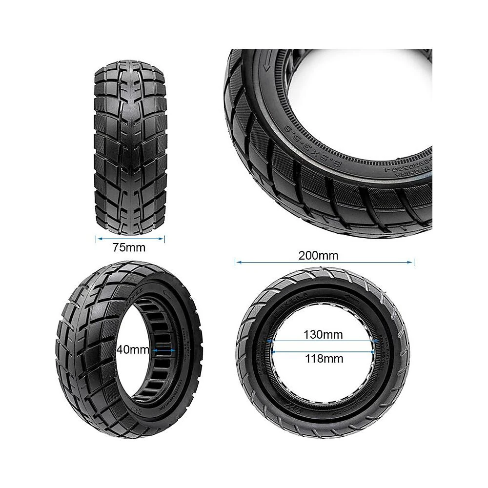 Rueda maciza ultraligera offroad 8 5x3 5 5 para patinete electrico: recambio completo preparado para el rodaje.