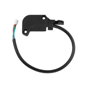 Vista frontal del Sensor Hall para maneta de freno, compatible con Patinete Eléctrico Xiaomi, mostrando su conector blanco de 3 pines y diseño lineal.