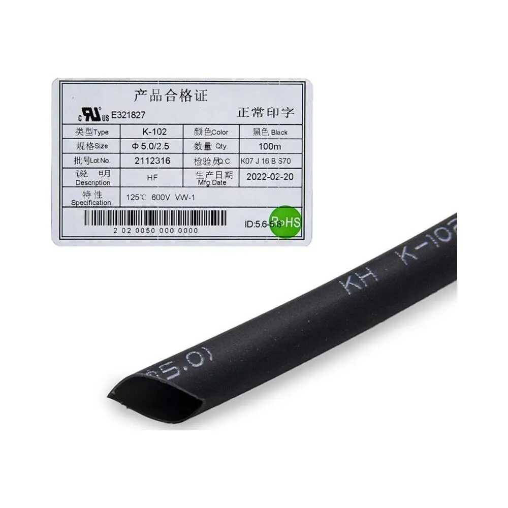 Termorretráctil Negro para Cable 5mm x 100M - vista del producto