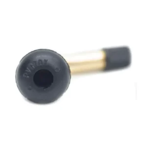 Válvula tubeless curva PVR70 de 90° para patinete eléctrico, base inferior con acabado reforzado.